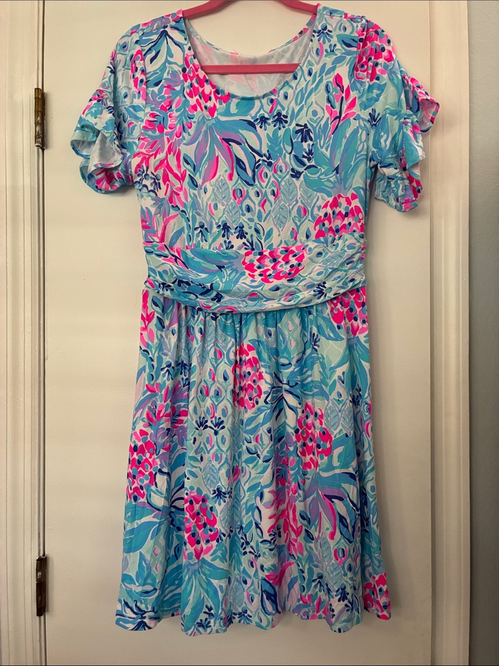 Lilly Pulitzer Blue & Pink Floral Mini Dress